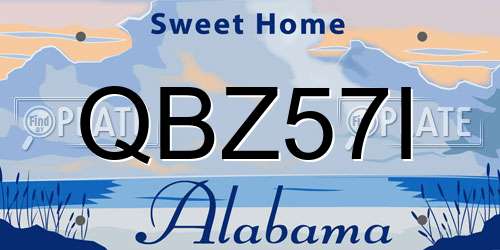 QBZ57I Alabama License Plate