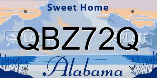 QBZ72Q Alabama License Plate