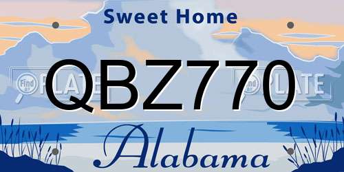 QBZ770 Alabama License Plate