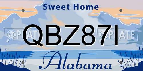 QBZ87I Alabama License Plate