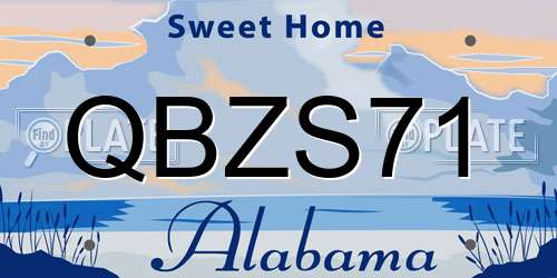 QBZS71 Alabama License Plate