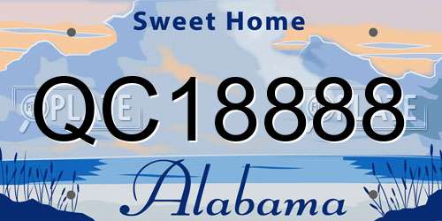 QC18888 Alabama License Plate