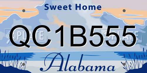 QC1B555 Alabama License Plate