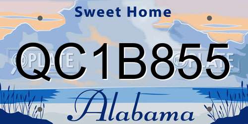 QC1B855 Alabama License Plate