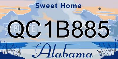 QC1B885 Alabama License Plate