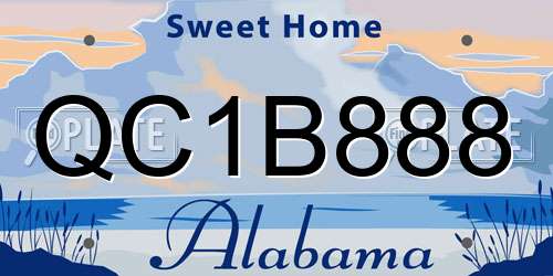 QC1B888 Alabama License Plate