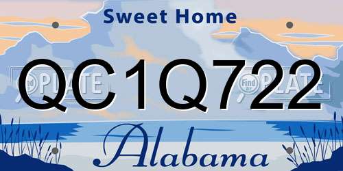 QC1Q722 Alabama License Plate