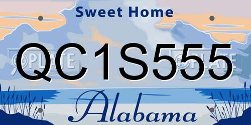 QC1S555 Alabama License Plate