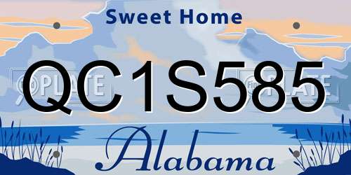 QC1S585 Alabama License Plate