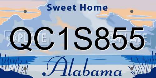 QC1S855 Alabama License Plate