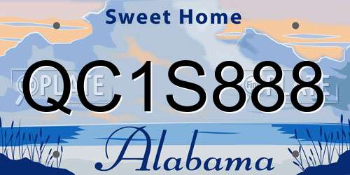 QC1S888 Alabama License Plate