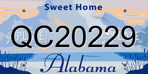 QC20229 Alabama License Plate