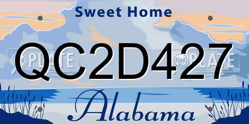 QC2D427 Alabama License Plate