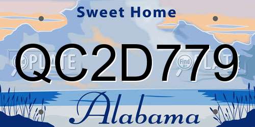 QC2D779 Alabama License Plate