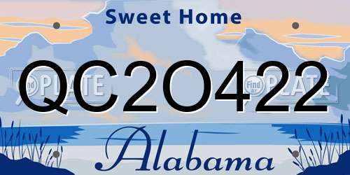 QC2O422 Alabama License Plate