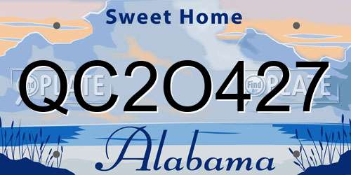 QC2O427 Alabama License Plate