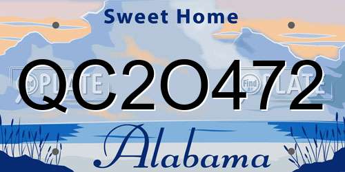QC2O472 Alabama License Plate