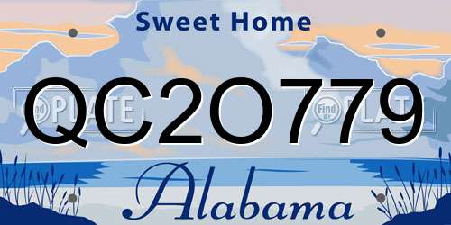 QC2O779 Alabama License Plate