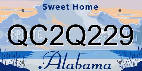 QC2Q229 Alabama License Plate