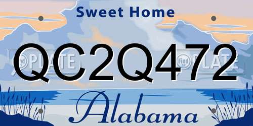 QC2Q472 Alabama License Plate