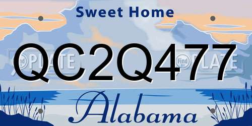 QC2Q477 Alabama License Plate