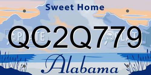 QC2Q779 Alabama License Plate