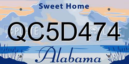 QC5D474 Alabama License Plate