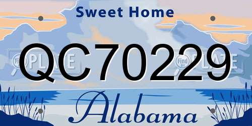 QC70229 Alabama License Plate