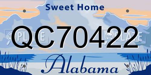 QC70422 Alabama License Plate