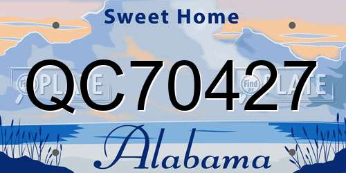 QC70427 Alabama License Plate