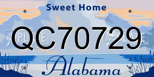 QC70729 Alabama License Plate