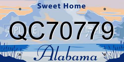 QC70779 Alabama License Plate