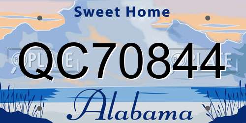 QC70844 Alabama License Plate