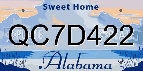 QC7D422 Alabama License Plate