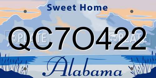 QC7O422 Alabama License Plate