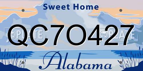 QC7O427 Alabama License Plate