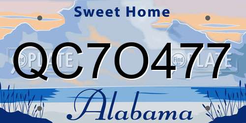 QC7O477 Alabama License Plate