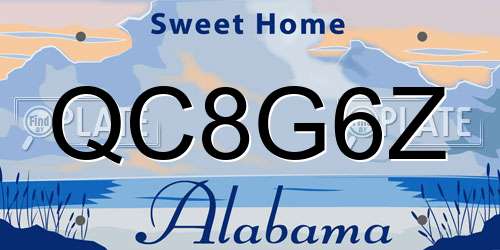 QC8G6Z Alabama License Plate