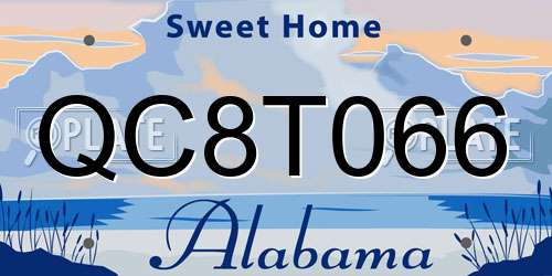 QC8T066 Alabama License Plate