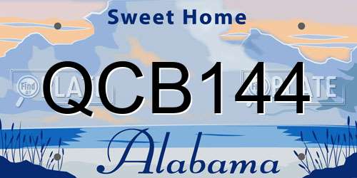QCB144 Alabama License Plate