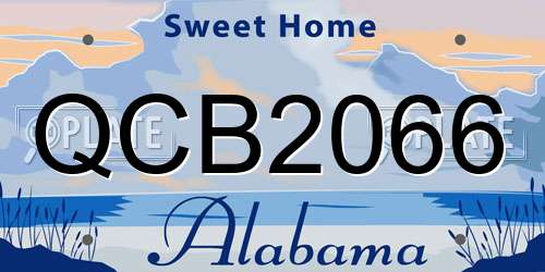 QCB2066 Alabama License Plate