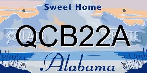 QCB22A Alabama License Plate