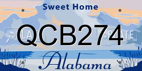QCB274 Alabama License Plate