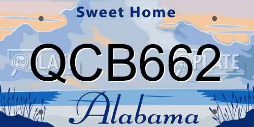 QCB662 Alabama License Plate