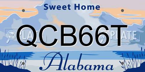 QCB66T Alabama License Plate