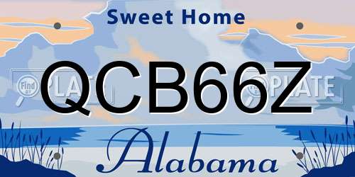QCB66Z Alabama License Plate
