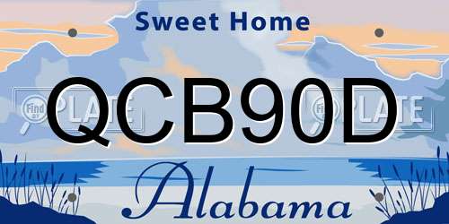 QCB90D Alabama License Plate