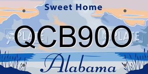 QCB90O Alabama License Plate