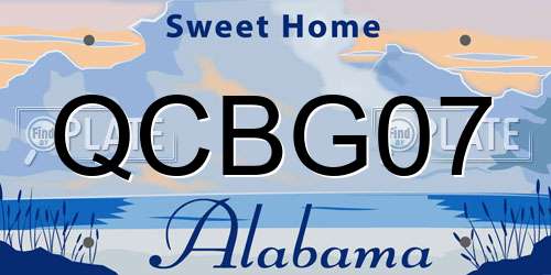 QCBG07 Alabama License Plate