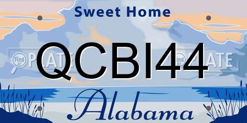 QCBI44 Alabama License Plate